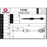 Приводной вал SNRA FO2195 F2195 Ford Focus 2 Седан 1.6 TDCi 109 л.с. 2005 – 2012 FO19 5