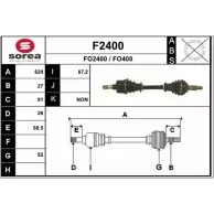 Приводной вал SNRA FO240 0 FO400 Ford Mondeo 2 (GD, BNP) Универсал 1.6 i 90 л.с. 1996 – 2000 F2400