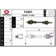 Приводной вал SNRA F2401 FO240 1 Ford Mondeo 2 (GD, BNP) Универсал 1.6 i 90 л.с. 1996 – 2000 FO401