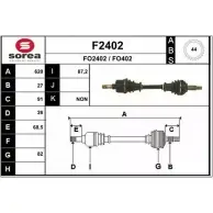 Приводной вал SNRA Ford Mondeo 2 (GD, BNP) Универсал 1.6 i 90 л.с. 1996 – 2000 FO402 F2402 FO 2402