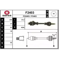 Приводной вал SNRA FO403 F2403 Ford Mondeo 2 (GD, BNP) Универсал 1.6 i 90 л.с. 1996 – 2000 FO 2403