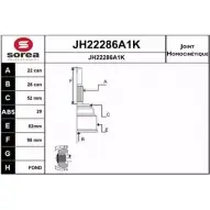 Шрус граната SNRA DAFJN2 JH22286A1K Opel Corsa (C) 3 Хэтчбек 1.2 (F08. F68) 75 л.с. 2000 – 2009 JH22286 A1K