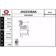 Шрус граната SNRA KHLD9H1 JH2233 8AK Ford Galaxy 1 (VX, VY, WGR) Минивэн 1.9 TDI 90 л.с. 1995 – 2006 JH22338AK