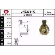 Шрус граната SNRA JH22351K JH22351 K X59AT Audi TT (8N) 1 1998 – 2006