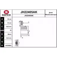 Шрус граната SNRA Q6RMHX Audi A4 (B7) 3 Седан 2.0 Tdi Quattro 163 л.с. 2006 – 2008 J H22405AK JH22405AK