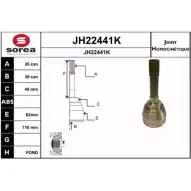 Шрус граната SNRA JH2 2441K JH22441K NKEZKG Suzuki Grand Vitara (FT, HT) 1 Кроссовер 2.0 TD 4x4 (SQ 420D) 86 л.с. 2000 – 2005