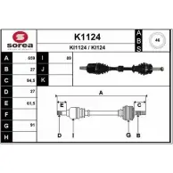 Приводной вал SNRA KI1 124 Kia CeeD (ED) 1 Хэтчбек 1.6 CRDi 90 90 л.с. 2006 – 2012 K1124 KI124