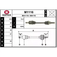 Приводной вал SNRA MA116 MA111 6 M1116 Mazda 323 (BA) 5 Седан 1.6 TD 82 л.с. 1994 – 1998