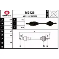 Приводной вал SNRA M E126 M2126 Mercedes A-Class (W169) 2 Хэтчбек 2.0 A 180 CDI (1607. 1607) 109 л.с. 2004 – 2012 ME2126