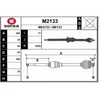 Приводной вал SNRA ME2133 Mercedes A-Class (W169) 2 Хэтчбек 2.0 A 200 (1633. 1633) 136 л.с. 2004 – 2012 ME1 33 M2133