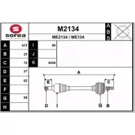 Приводной вал SNRA M2134 ME2134 Mercedes A-Class (W169) 2 Хэтчбек 2.0 A 200 (1633. 1633) 136 л.с. 2004 – 2012 ME13 4