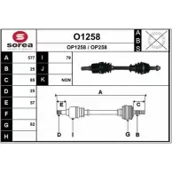 Приводной вал SNRA OP 1258 Opel Corsa (D) 4 Хэтчбек 1.3 CDTI (L08. L68) 95 л.с. 2009 – 2014 O1258 OP258