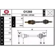 Приводной вал SNRA OP1 260 OP260 O1260 Opel Corsa (D) 4 Хэтчбек 1.7 CDTI (L08. L68) 125 л.с. 2006 – 2011