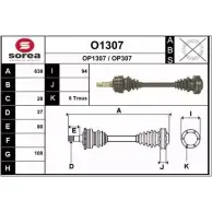 Приводной вал SNRA OP307 Opel Omega (B) 2 Универсал O P1307 O1307