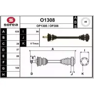 Приводной вал SNRA O1308 OP13 08 Opel Omega (B) 2 Универсал OP308