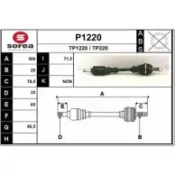Приводной вал SNRA TP220 T P1220 1194332874 P1220