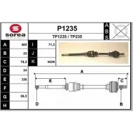 Приводной вал SNRA 1194332896 TP235 TP 1235 P1235