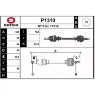 Приводной вал SNRA TP1 310 P1310 TP310 1194332998