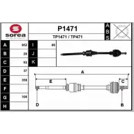 Приводной вал SNRA Peugeot 407 TP471 TP1 471 P1471