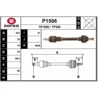 Приводной вал SNRA P1506 TP506 TP 1506 Peugeot 207 1 (WA, WC, PF1) Хэтчбек 1.6 HDi 90 л.с. 2006 – 2013