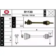 Приводной вал SNRA T R1130 Renault Twingo (C06) 1 Хэтчбек 1.2 LPG 60 л.с. 2003 – 2007 TR130 R1130