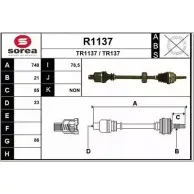 Приводной вал SNRA R1137 1194333264 T R1137 TR137