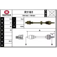 Приводной вал SNRA TR161 Renault Clio (BB, CB) 2 Хэтчбек 1.6 RN/RT Flex 110 л.с. 2000 – 2006 TR116 1 R1161