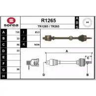 Приводной вал SNRA TR265 R1265 1194333474 TR126 5