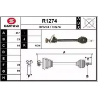 Приводной вал SNRA TR 1274 Renault Megane (BA) 1 Хэтчбек 1.9 DCi 105 л.с. 1999 – 2003 R1274 TR274