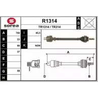 Приводной вал SNRA 1194333558 TR314 R1314 TR 1314