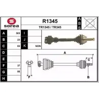 Приводной вал SNRA Renault Laguna (B56) 1 Хэтчбек 2.2 D (B56F/2) 83 л.с. 1993 – 2001 TR345 R1345 TR134 5