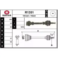 Приводной вал SNRA TR13 51 TR351 R1351 Renault Laguna (B56) 1 Хэтчбек 2.2 dT (B569) 113 л.с. 1996 – 2001