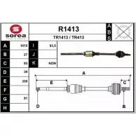 Приводной вал SNRA R1413 TR1 413 TR413 Opel Vivaro (A) 1 Автобус