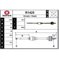 Приводной вал SNRA Opel Movano TR425 R1425 T R1425