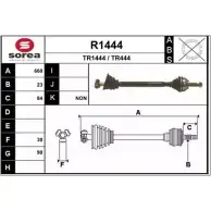 Приводной вал SNRA R1444 TR444 Renault Laguna (B56) 1 Хэтчбек 2.2 D (B56F/2) 83 л.с. 1993 – 2001 TR14 44