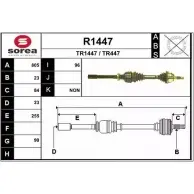 Приводной вал SNRA TR447 Renault Laguna (B56) 1 Хэтчбек 2.2 D (B56F/2) 83 л.с. 1993 – 2001 R1447 T R1447