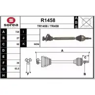 Приводной вал SNRA R1458 TR 1458 TR458 Renault Laguna (BG) 2 Хэтчбек