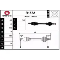 Приводной вал SNRA Renault Scenic (JZ) 3 Минивэн 1.6 dCi (JZ00. JZ12) 130 л.с. 2011 – 2024 R1572 TR572 TR15 72