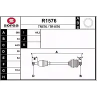 Приводной вал SNRA R1576 TR576 TR1 576 Renault Twingo (BCM) 3 Хэтчбек 0.9 TCe 90 90 л.с. 2014 – 2025