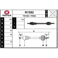 Приводной вал SNRA TR592 Renault Kangoo Be Bop (KW) 2 Минивэн R1592 TR15 92