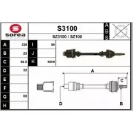 Приводной вал SNRA SZ3100 S3100 1194334189 S Z100