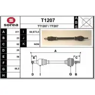 Приводной вал SNRA TT207 1194334343 T1207 TT120 7