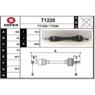 Приводной вал SNRA T1220 1194334369 TT12 20 TT220
