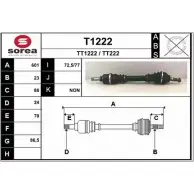 Приводной вал SNRA T1222 TT222 1194334373 TT 1222