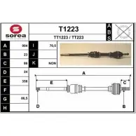 Приводной вал SNRA TT 1223 T1223 TT223 1194334375