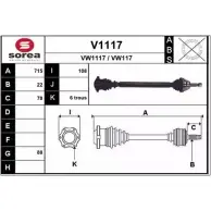 Приводной вал SNRA V W1117 V1117 1194334591 VW117