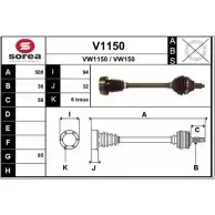 Приводной вал SNRA V1150 1194334601 V W1150 VW150