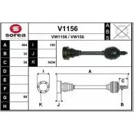 Приводной вал SNRA VW115 6 V1156 VW156 Seat Ibiza (6J5, 6P1) 4 Хэтчбек 1.9 TDI 90 л.с. 2008 – 2010