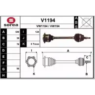 Приводной вал SNRA V1194 VW194 V W1194 1194334633