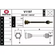 Приводной вал SNRA Volkswagen Golf 3 (1H1) Хэтчбек 1.8 75 л.с. 1991 – 1997 V W1197 V1197 VW197